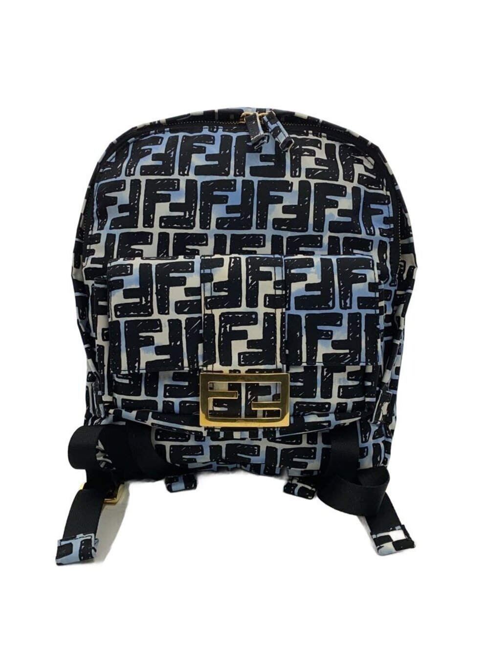 Fendi Zucca Backpack Rucksack Blue All over